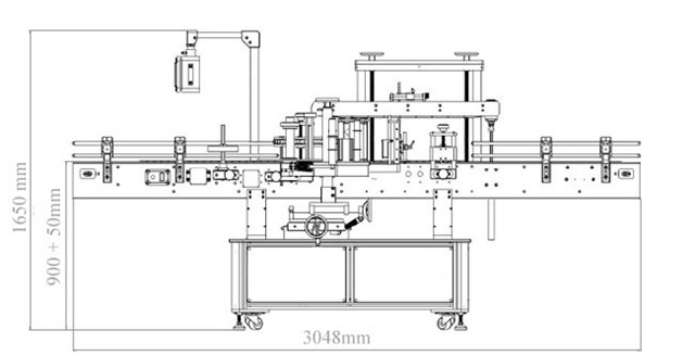 Dvigalvių automatinių šonų ir apvalių butelių etikečių klijavimo mašinos diagrama